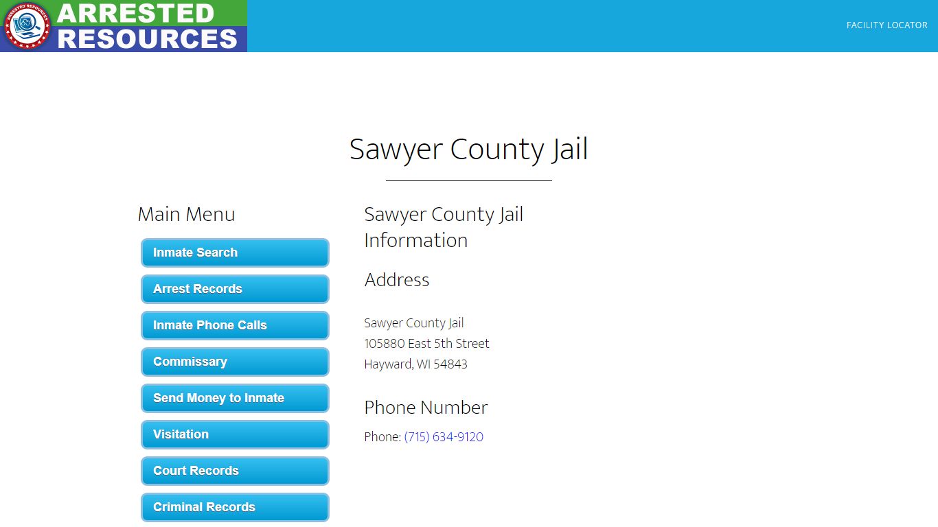 Sawyer County Jail - Inmate Search - Hayward, WI - Arrested Resources